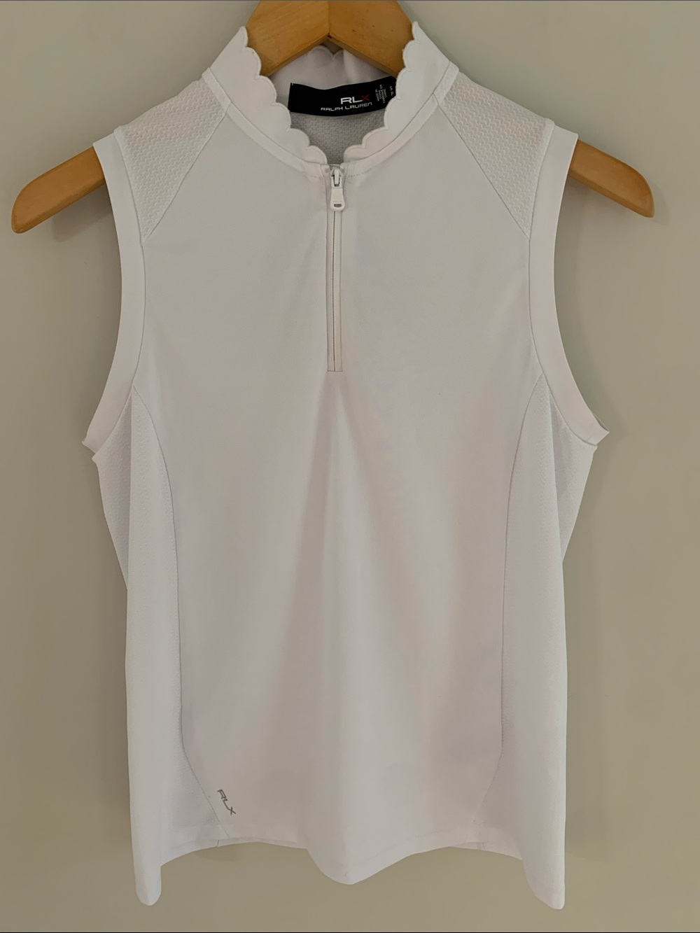 Ralph Lauren RLX Sleeveless Quarter Zip Polo Shirt White Small Golf Tennis Prep